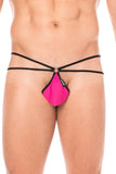 Mini String sexy magenta pour homme avec poche en forme de goutte