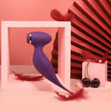 Vibromasseur 2 en 1 violet avec 7 modes de stimulation et 10 modes de vibrations