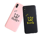 Coque Téléphone Couple King & Queen Rose et Noir