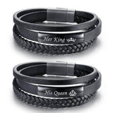 Bracelet Couple <br> Roi Et Reine (Cuir)