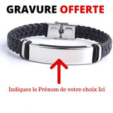bracelet cuir couple personnalisabe