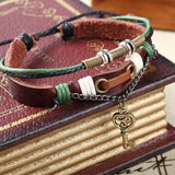 bracelet cuir duo homme femme avec une clé