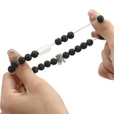 bracelet pierre de lave pour couple en acier