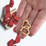 collier 2 coeurs entrelacés