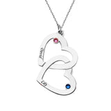 pendentif 2 coeurs entrelacés en argent