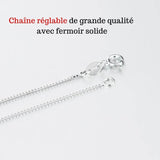 Collier Couple <br> Cœur Pierre de Naissance (Acier)