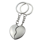 Porte-clés coeur brisé couleur argent