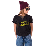Les 2 T-shirt Couple I Love You & I Know modèle femme