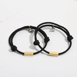 bracelets couple gravure offert noir