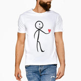 Les 2 T-shirt Couple Mon Cœur Blanc Coton Garcon