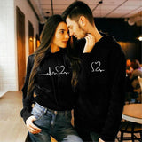sweat a capuche of line ligne de vie amoureux pour couple
