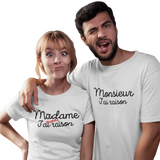 teeshirt pour couple amoureux phrase femme au pouvoir